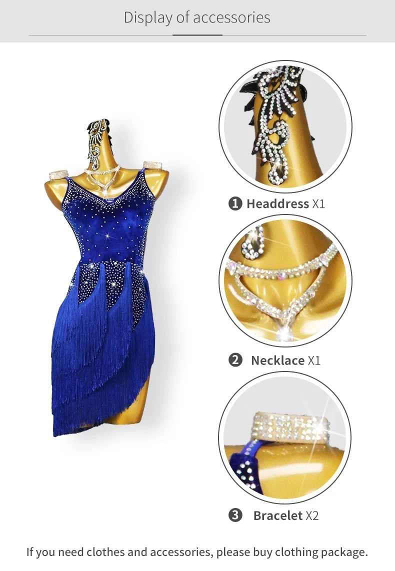 2026 Lateinamerikanischer Tanzrock Damen Samba-Kostüm Amerikanische Ballkleidung Mädchen Sportanzug Damen Trainingskleidung Partykleid – Detail 4