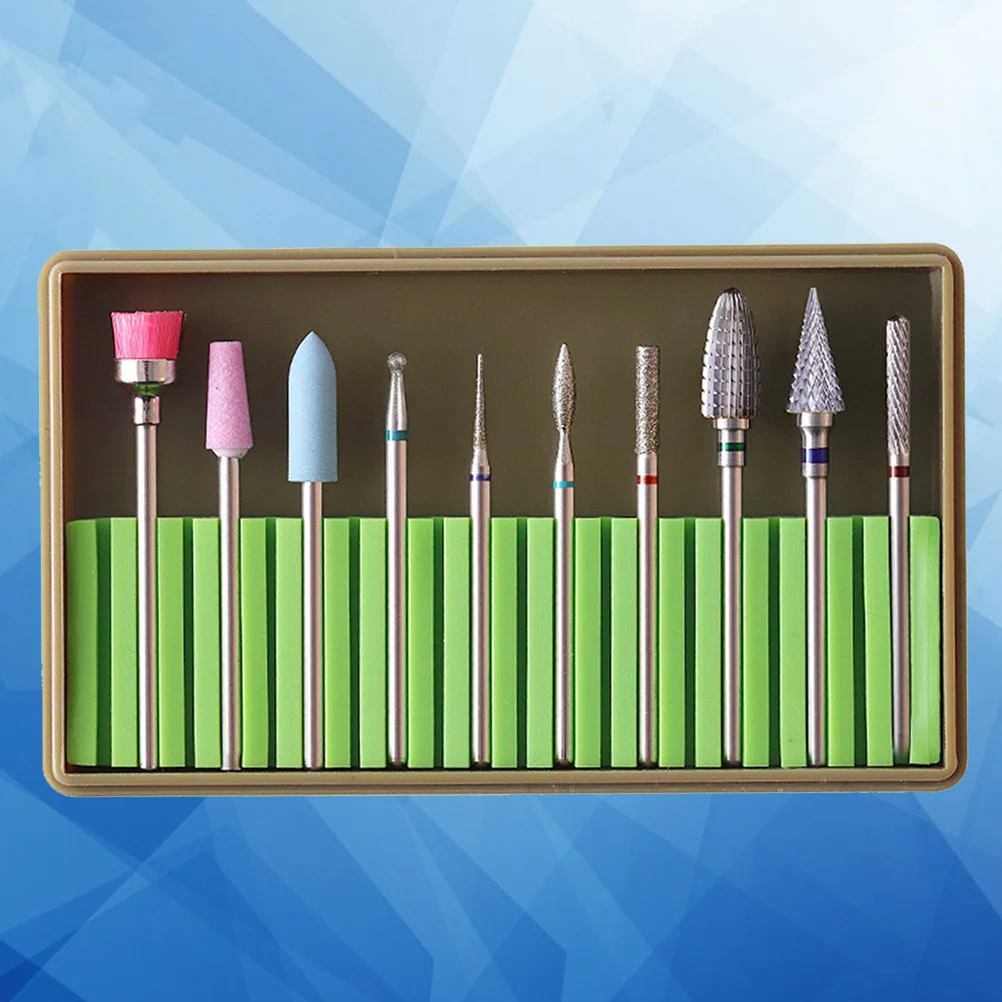 1 conjunto 1 conjunto de cabeça de moagem cerâmica do prego para unhas gel acrílico kit ferramentas manicure brocas conjunto manicure brocas