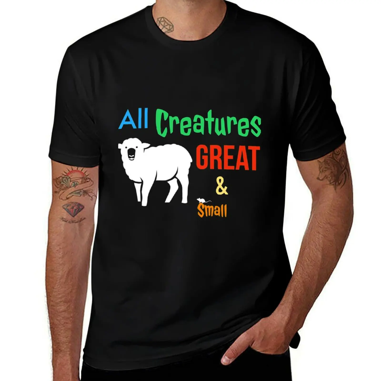 All Creatures Great and Small. T-Shirt Street Art Print Tee Shirt T-Shirt