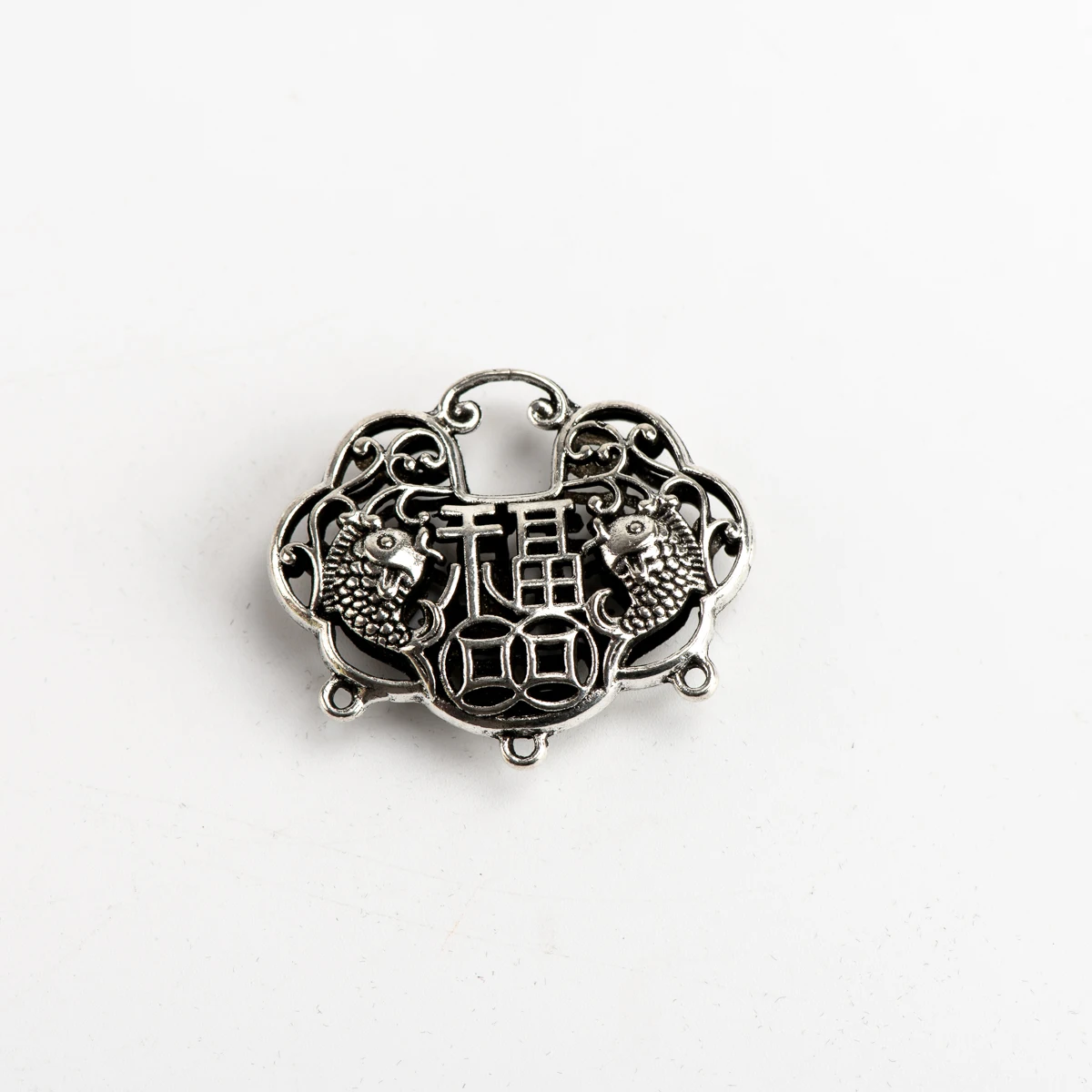 Chinese Characters Luck lock Pendant  panted Alloy Charms Jewelry Findings & Components For Jewelry Making #JY310