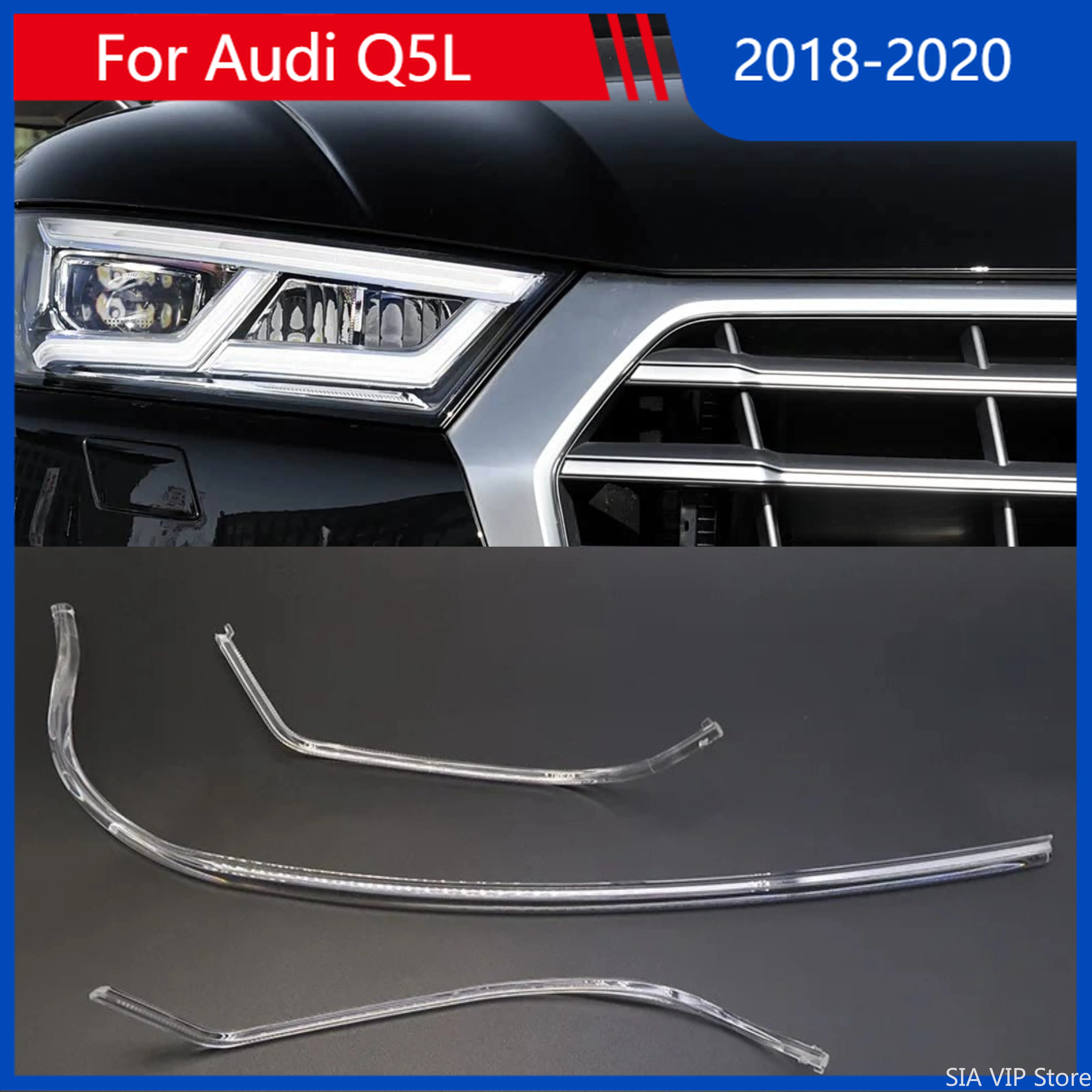 

Suitable For Audi Q5L 2018-2020 Angel Eye White Light Car Headlights DRL Light Guide Strip Daytime Running Lights Ballast Module