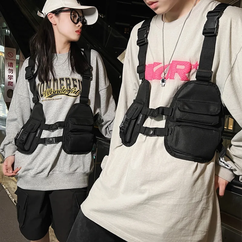 

Hip-hop Streetwear Tactical Vest Chest Bags 2023 New High Quality Oxford Cloth Chest Rig Bag Male Multi-function Unisex Backpack