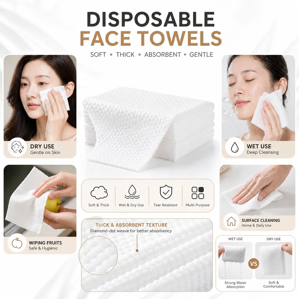 Gift Plant Fiber Disposable Facial Towels Thickened Wall Mounted Facial Cleansing Towels Soft Texture Face Wipes Beauty Salon