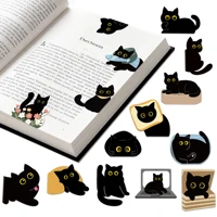 30 marcapáginas magnéticos con bonito gato negro. | Marcapáginas de gato negro Kawaii, regalos para estudiantes, profesores, lectura, bibliotecas, amantes de los libros