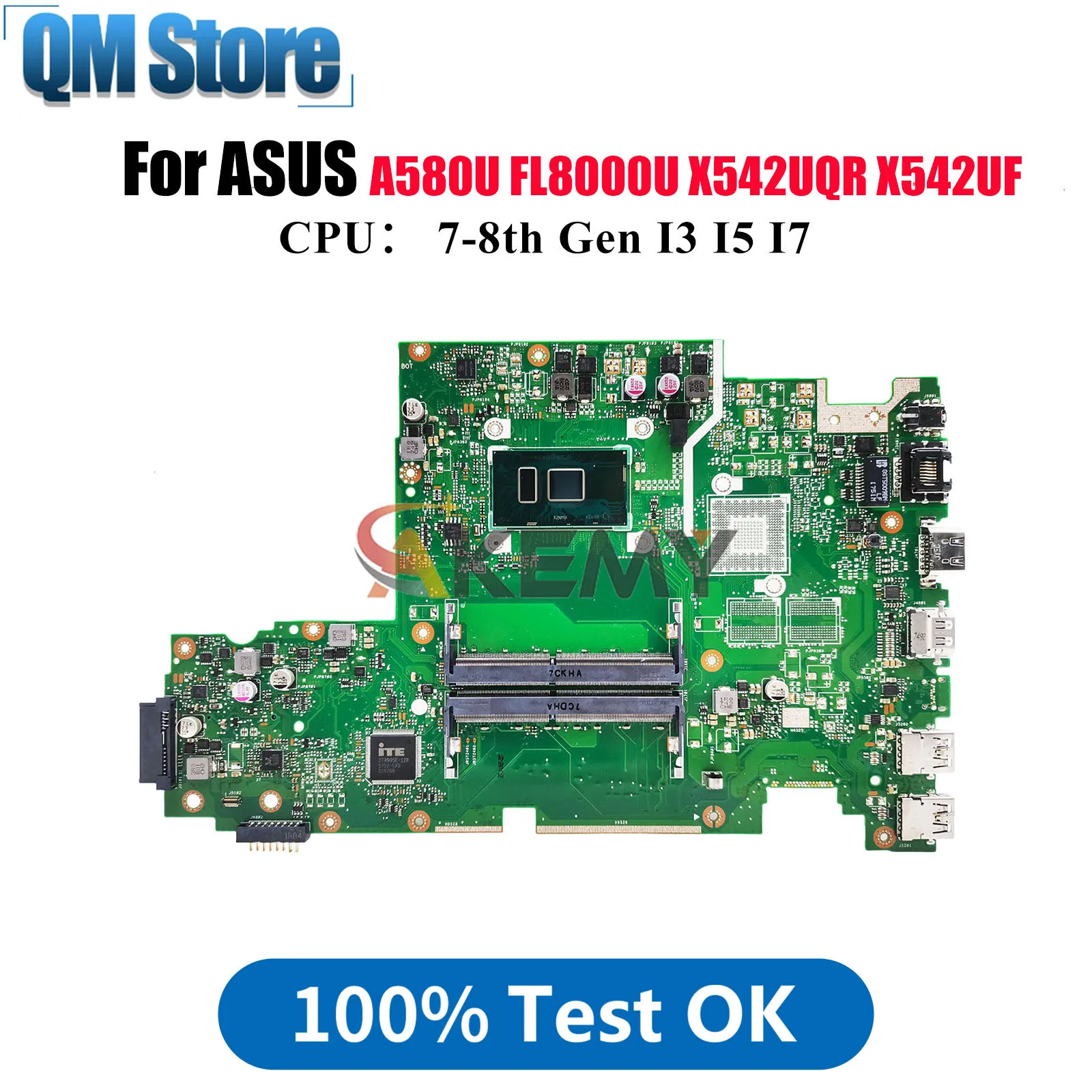 

X542UA Laptop Motherboard For ASUS FL8000U X542U A580U X542UF X542UQR X542UA X542UAR X542UN X542UR X542UQ Mainboard I3 I5 I7 CPU