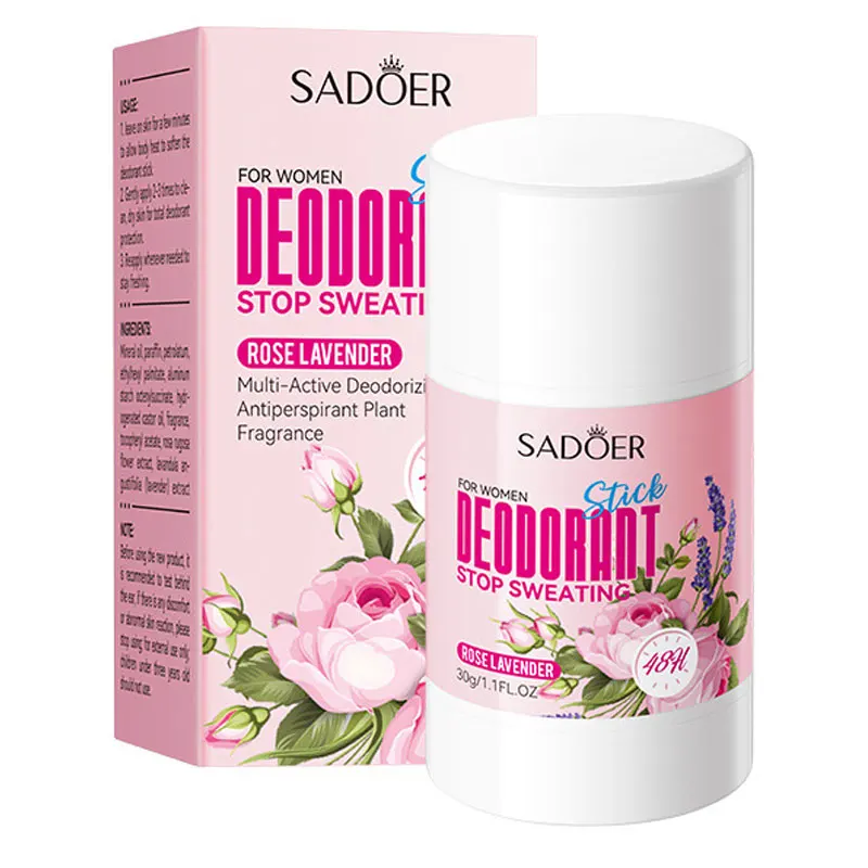SADOER Women Anti Sweat Deodorant Roller Sweaty Body Armpits Underarm Neck Reduces Odor Refreshing Stop Sweating Cream