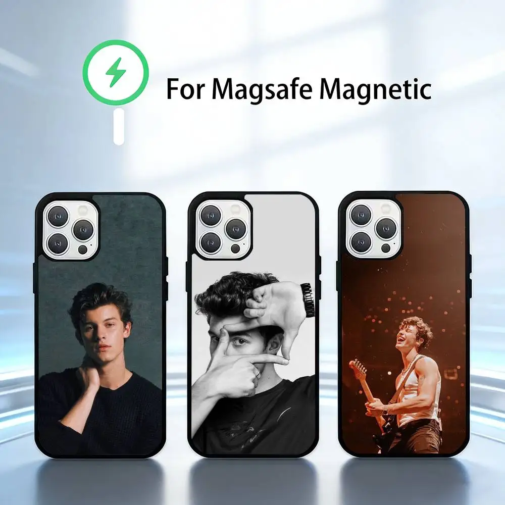 

S-Shawn Mendes Phone Case For iPhone 17,16,15,14,13,Pro,Max,Plus,Magnetic For Magsafe Wireless Charging