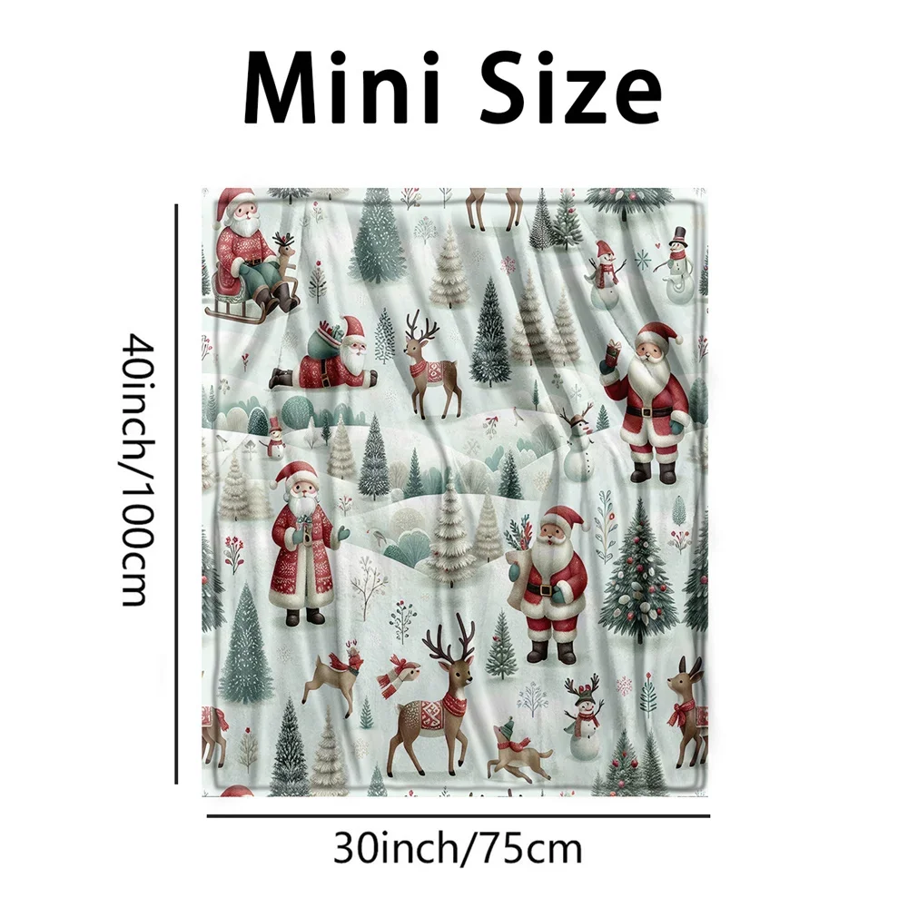 بطانية رمي مريحة من القطيفة على طابع عيد الميلاد للسرير والأريكة والتخييم - ألياف دقيقة دافئة فائقة النعومة لتناول الشتاء #5