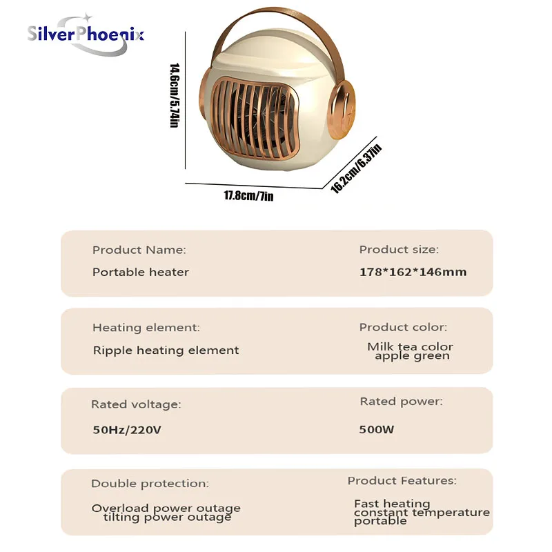 المنزل سخان محمول سخان كهربائي المكونات في سخان الغرفة الأجهزة المنزلية فرن التدفئة مشعاع صغير التدفئة عن بعد 500 واط