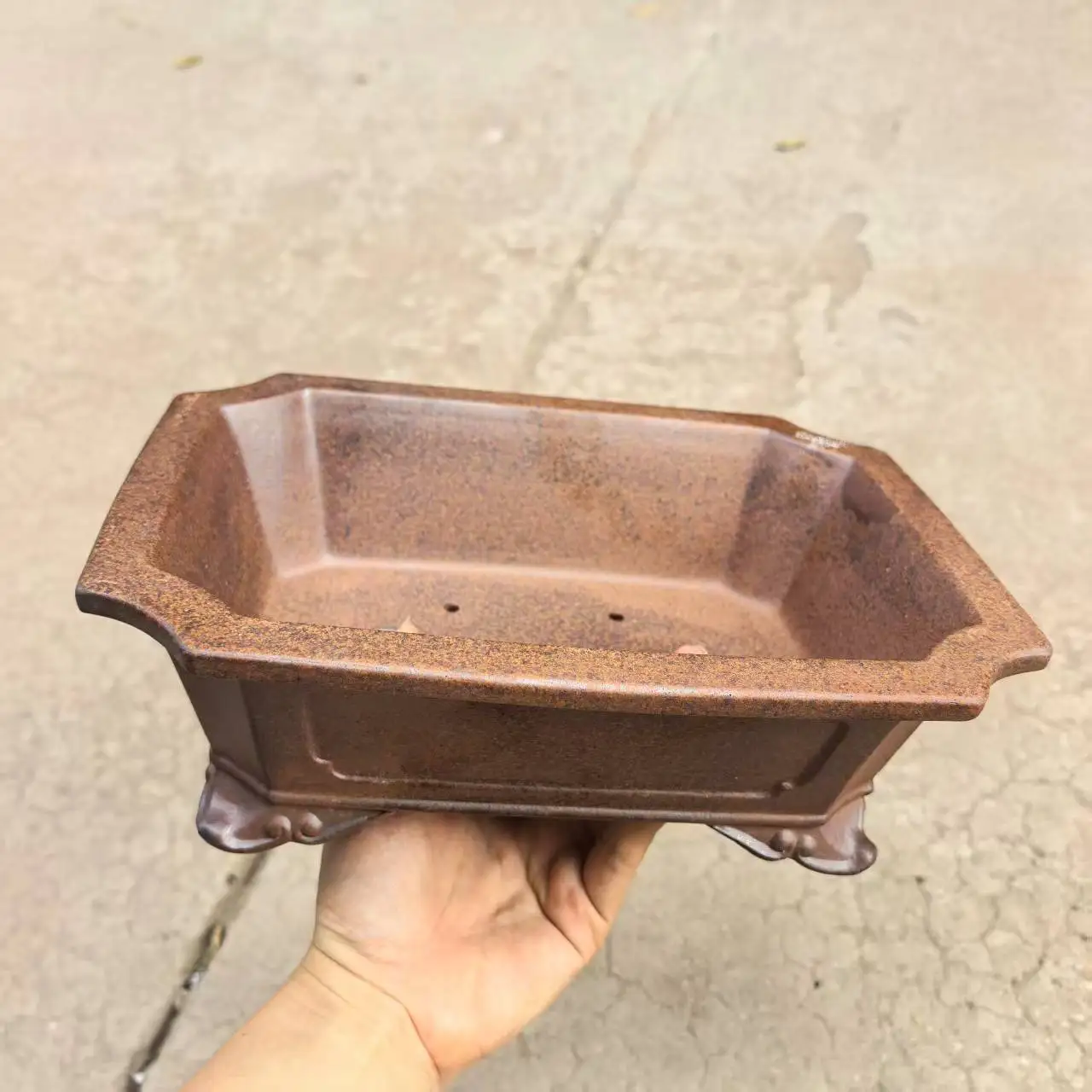 의성 무광 분재 화분 장작 스타일 직사각형 모양