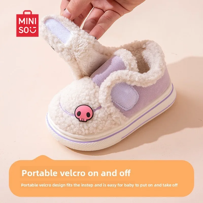 MINISO Kuromie الأطفال نعال من القطن الخريف والشتاء الفتيات الأميرة سانريو الدافئة والكومة أحذية قطنية الوالدين والطفل #3