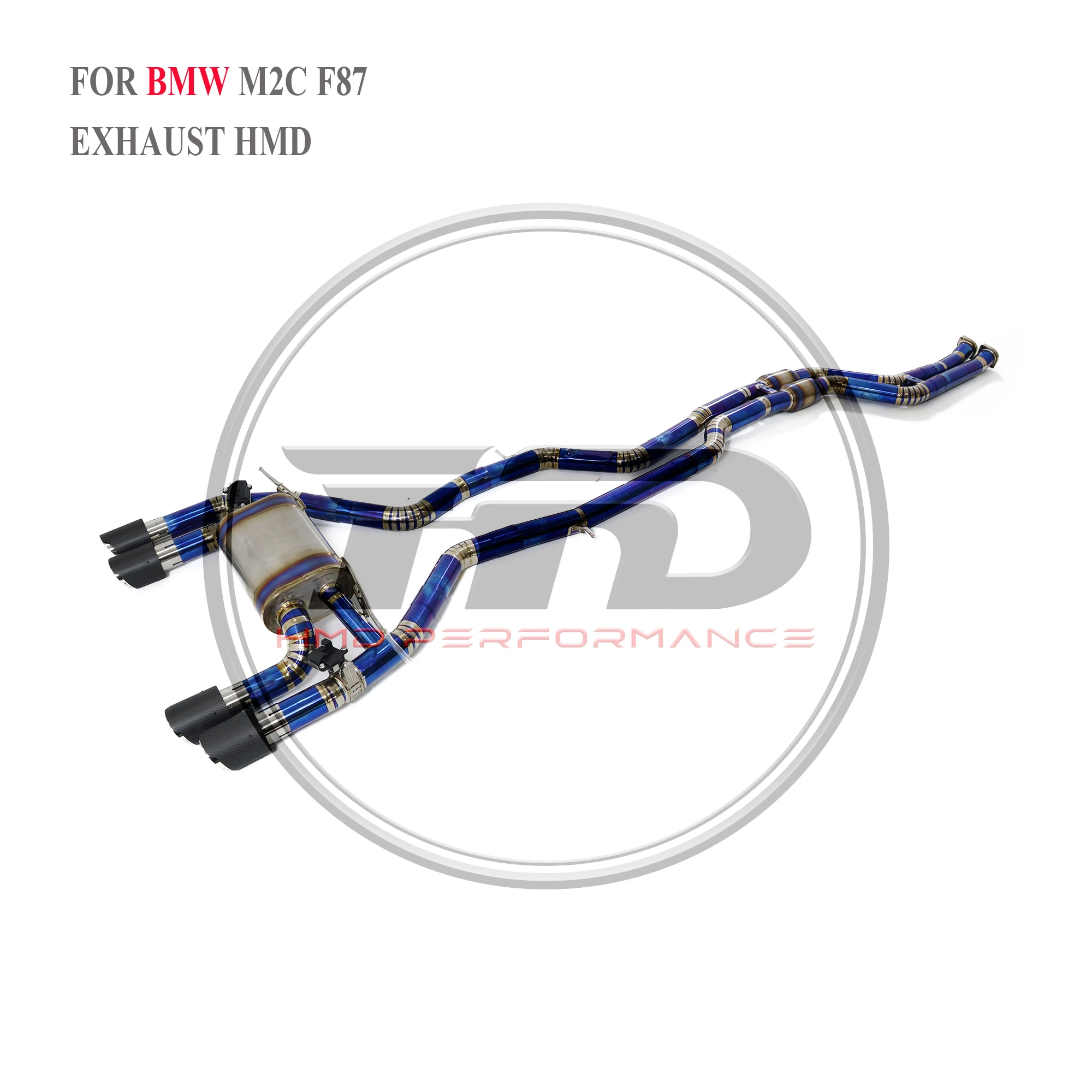 HMD Titanium Exhaust System Performance Catback for BMW M2C M2 Competition F87 3.0T S55 Engine Muffler With Valve