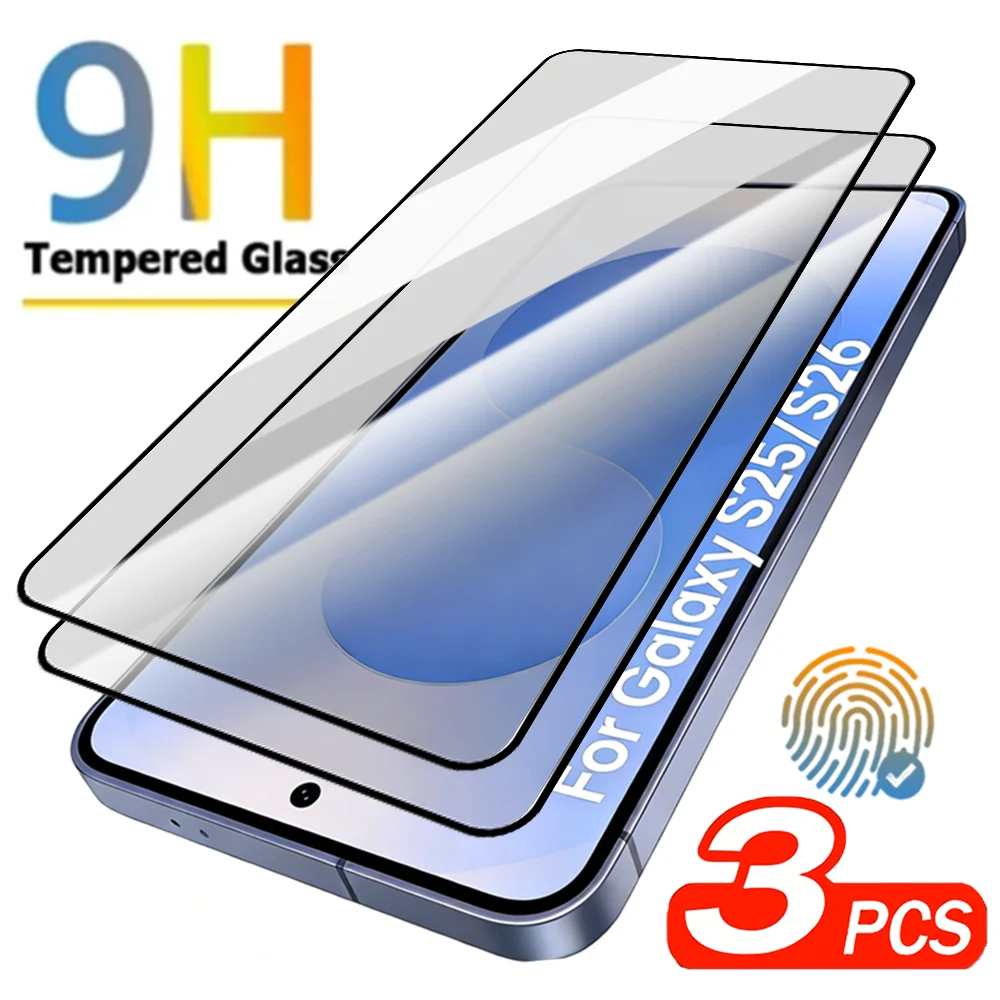 

1-3 шт. защитных пленок из закаленного стекла для Samsung Galaxy S26 S25 Ultra Plus S25 FE с поддержкой разблокировки по отпечатку пальца для S26U