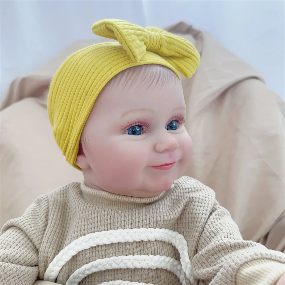 Risbecko Realistic 20 inches 51 cm Reborn baby girl doll soft full body silicone vinyl cute baby 3D hand-painted Christmas gift