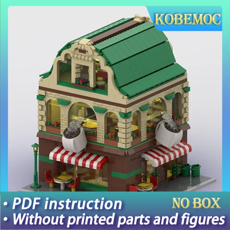 Moc Mattoni da costruzione City Street View Modello Coffee Shop Tecnologia Blocchi modulari Regali Giocattoli per bambini Set fai da te Assemblaggio
