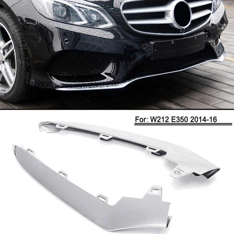 2X Front Low Bumper Cover Trim, For Mercedes-Benz E-Class W212 E350 2014-2016 Bumper Lip Splitter 2128852874 Right Side