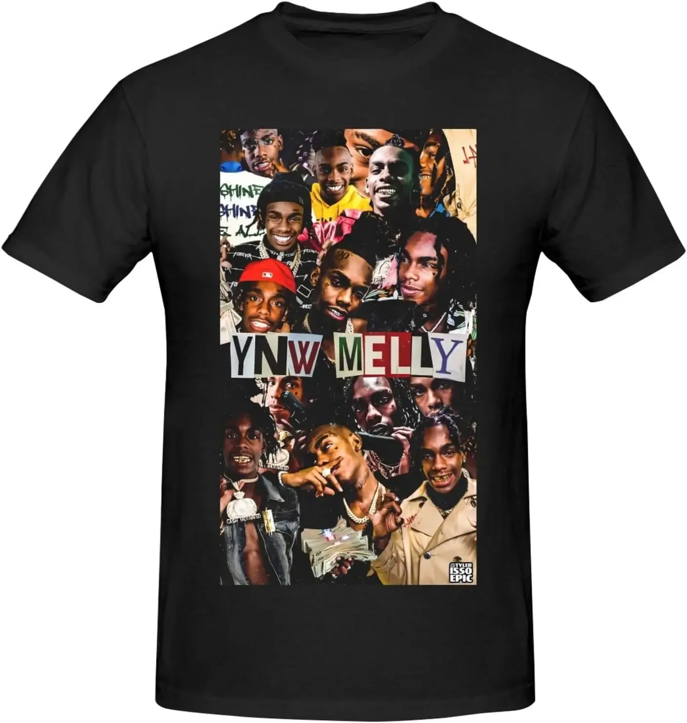 

Ynw Music Melly Shirt for Man Fashion Novelty Graphic Short Sleeve Tshirt Crew Neck Cotton Tee Tops Black