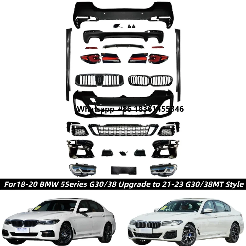 

For 5 Series G30/38 2018-2020 Upgrade to G30/G38 21-23 M-TECH Body Kit Bumper Assembly Side Skirt Car Bumper Body Kit