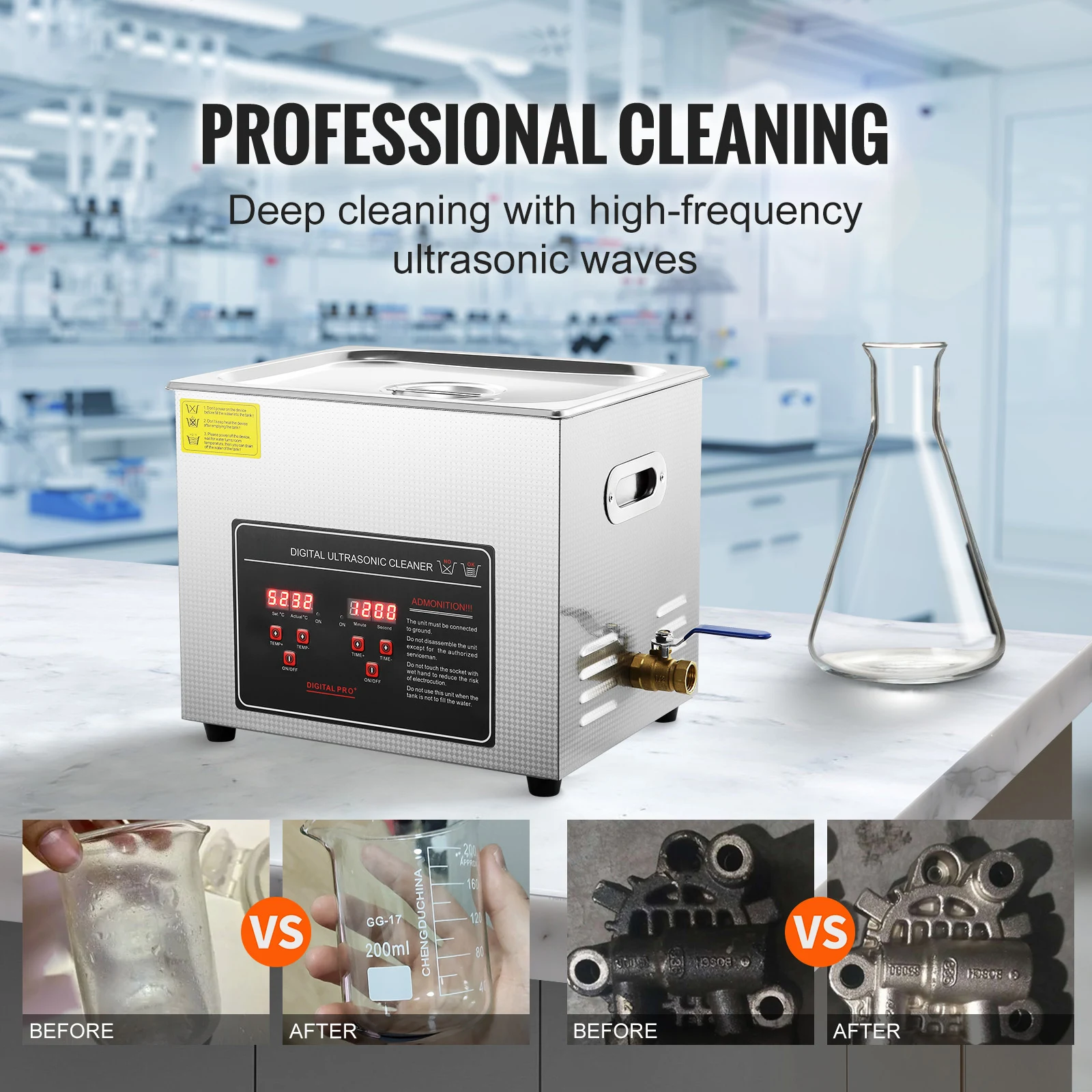 جهاز تنظيف بالموجات فوق الصوتي - مراجعة Ultrasonic Cleaning Machine 10L Digital وسعره