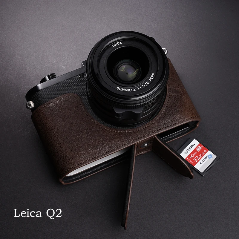 Genuine Leather Cowhide Bag Body BOX Case For Leica Q Q2 Q-p Typ116 Body Protective Sleeve Box Base Handwork Photo Camera