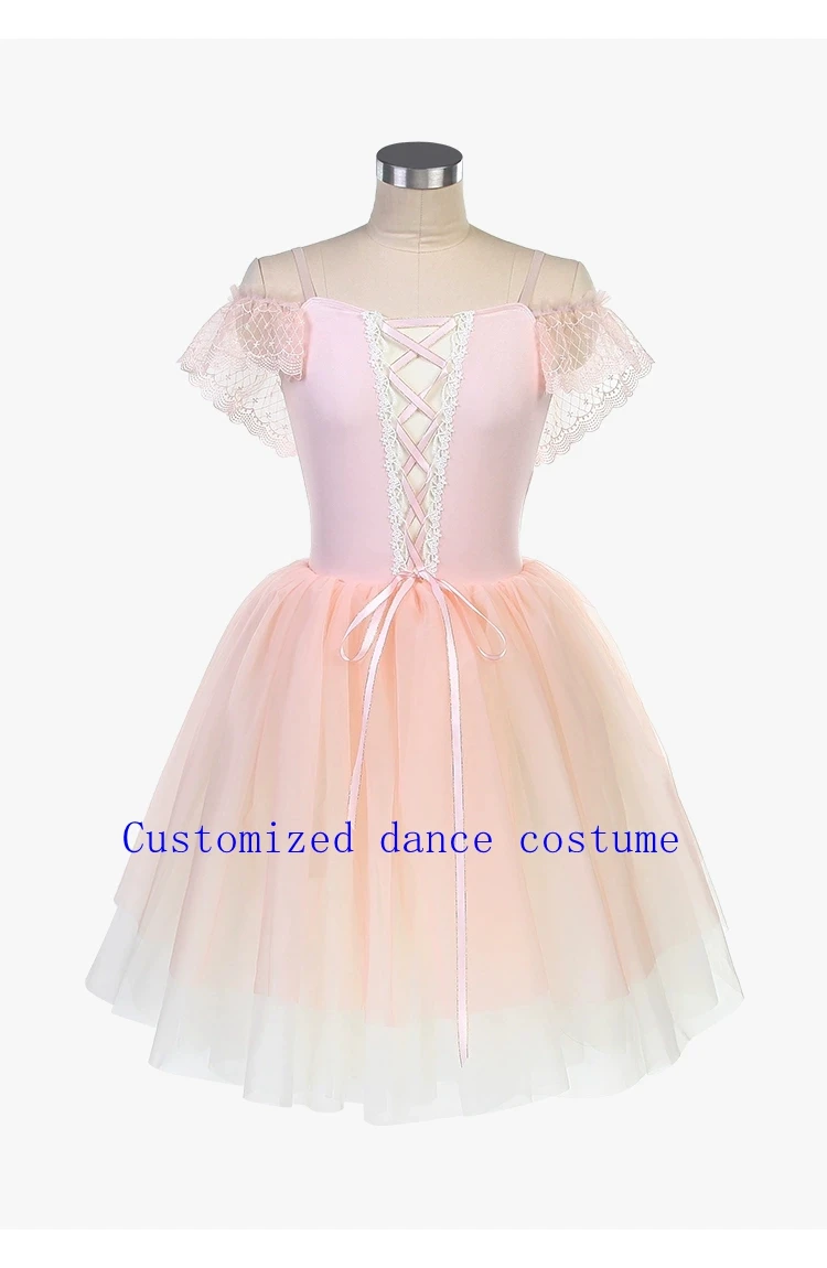 Nuovo spettacolo di competizione di balletto con gonna lunga in garza con gonna lunga da balletto personalizzata