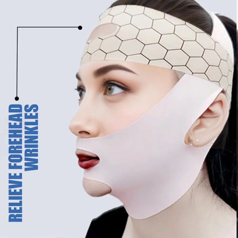 Reusable V Line Mask Facial Slimming Strap Double Chin Reducer Chin Up Mask Face Lifting Belt V Shaped Slimming Face Mask