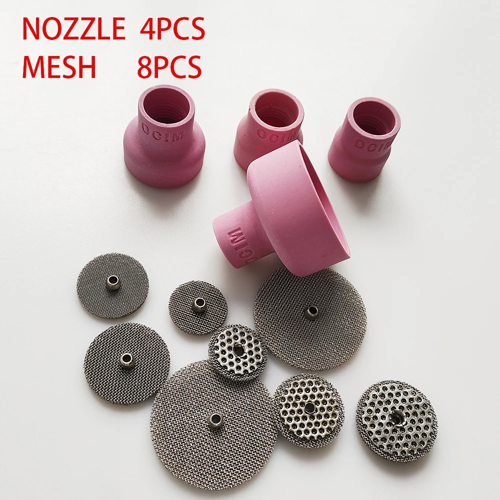 12PCS  Tig Welding Ceramic Nozzle  Cups 12# 14# 16# 24# With  Mesh For WP9/20 WP17 WP18 WP26  Torch