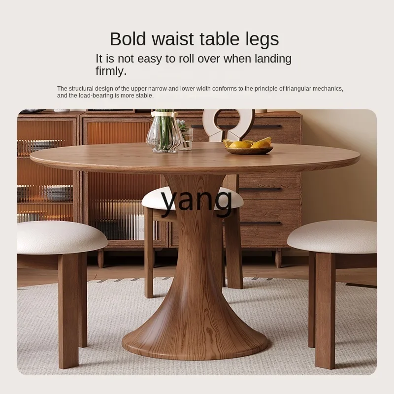 CX walnut small round table small waist solid wood dining table negotiation table