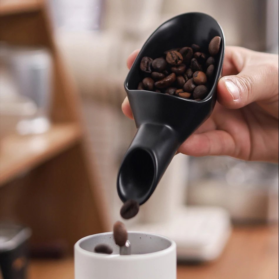 Coffee Bean Spoon Espresso Funnel Coffee Measuring Scoop Ceramics Dosing Spoon 15g Beans Tea Sugar Coffee Accessories