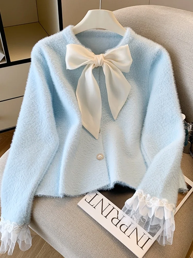 

Knot Long Sve Sweater Jaet Women's ort Sle Autumn Winter Faion Luxury Brand Referenced Self Kept Item