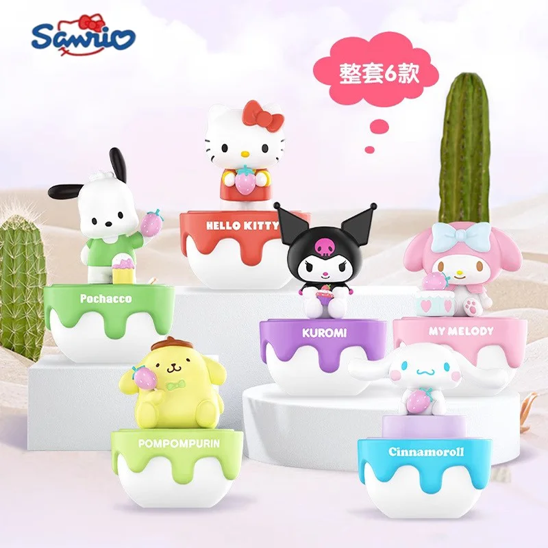 

Anime Sanrio Strawberry Cake Surprise Blind Box Cute Kuromi Melody Desktop Decoration Ornaments Valentine'S Day Collection Gift