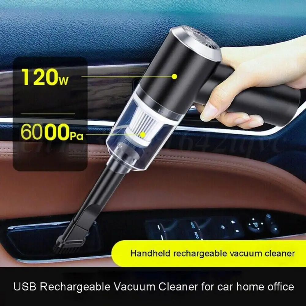 6000Pa Powerful Air Duster Strong Suction High Power Vacuum Cleaner Dual Use Powerful Portable Cleaning Machine for Home and Car