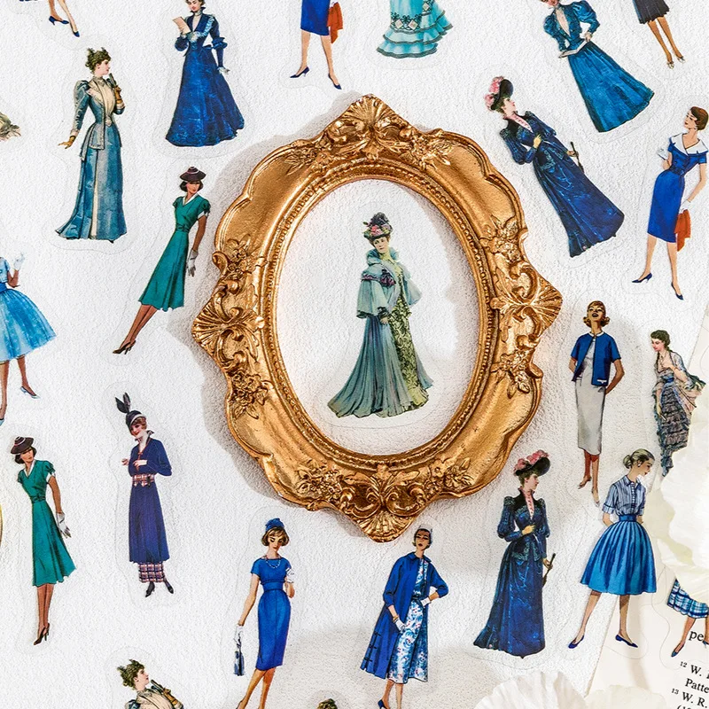 40 قطعة من سلسلة كتب الأحرف العتيقة ملصق الحيوانات الأليفة المزخرف لفتاة الموضة سكرابوكينغ المواد تسمية دفتر يوميات مخطط #3