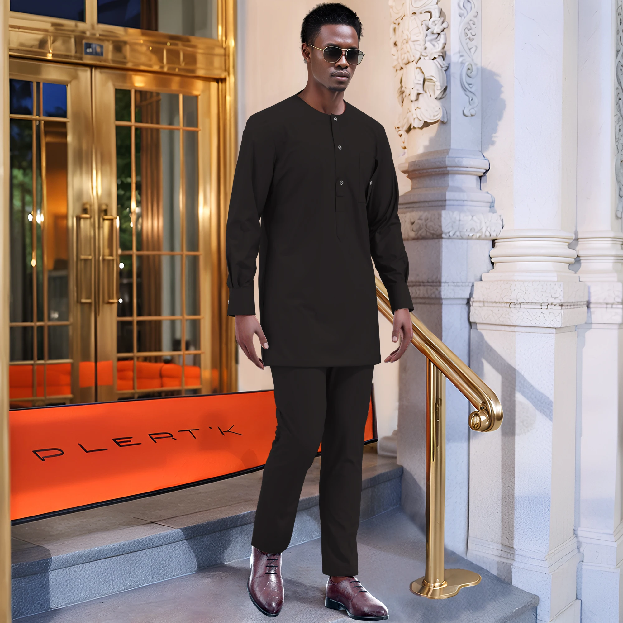 Autumn Men African Clothing Dashiki Shirts and Pant 2 Pieces Set Plus Size Nigeria African Men Suits Long Pants WYN2108