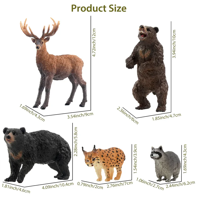 12Pcs Simulation Forest Wildlife Animal Model Toy Mini Large Giraffes Figures Dolls Action Figurines Toys for Children Set Gift