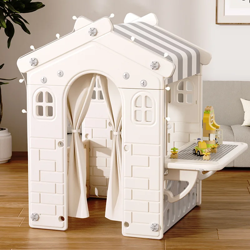 Indoor Children Toy Tent House Building Block Table Integrated Large Plastic Girls Houses Safety Stable Children Games Cabins