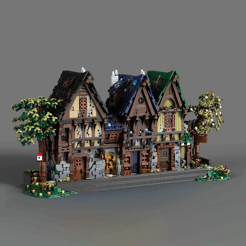 

Moc City Architecture Medieval Retro Modular Castle Building Blocks MOC-117629 Blacksmith Model Street View House Toys Xmas Gift