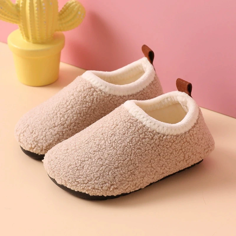 

Eyriphy Winter Children's Floor Socks Shoes New Baby Non-slip Fleece-lined Cotton Shoes Indoor House Slippers for Boys and Girls