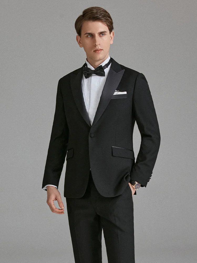 Terno de smoking masculino para desempenho, vestido de casamento, banquete, banquete em relevo, noivo, dança, casamento, LE355smoking