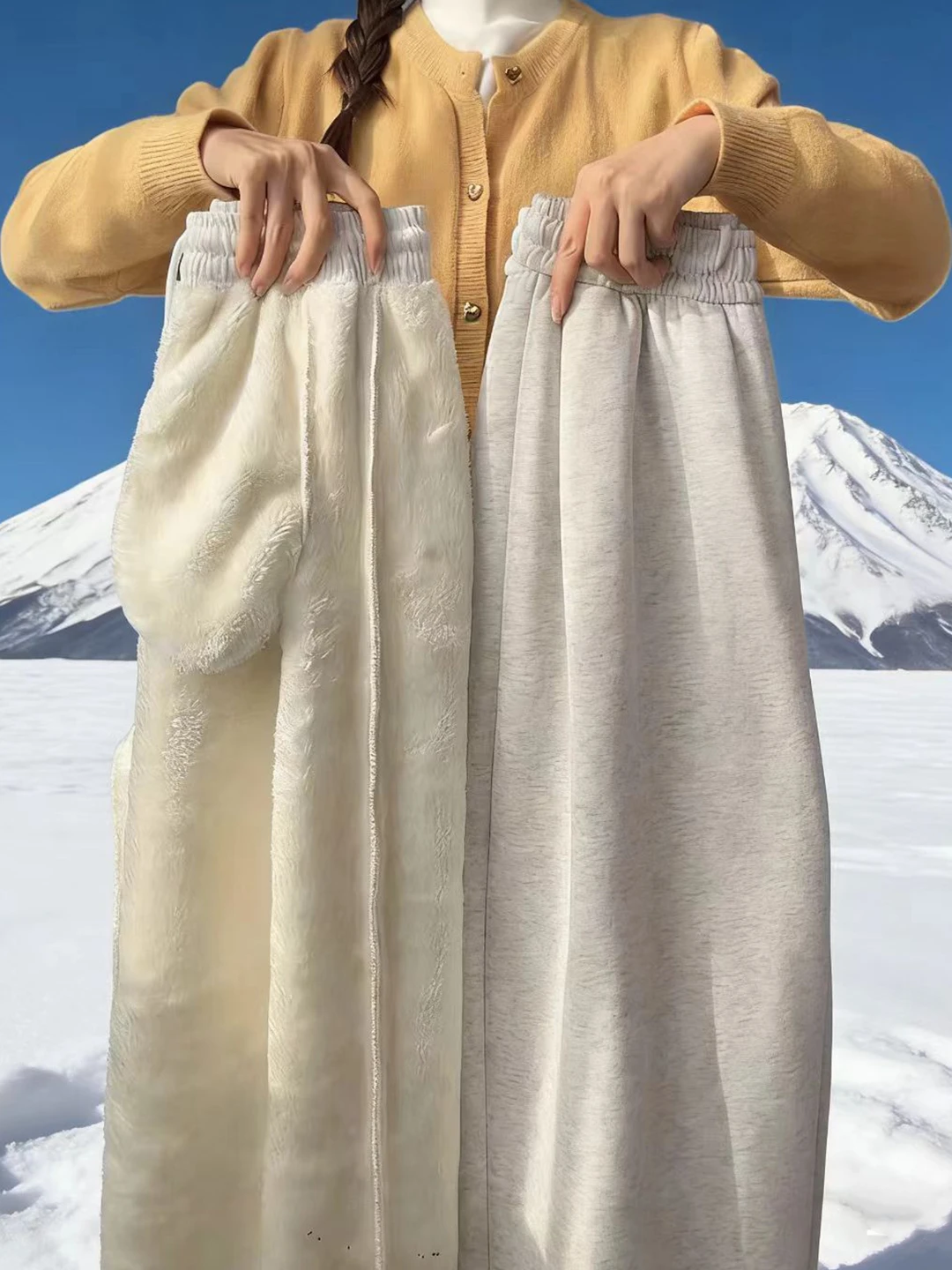 

Extra Thi Fce Lined Men's Sweatpants White ey Warm Winter Trousers Cold Resistant Cotton Pants Youth Casual Faion