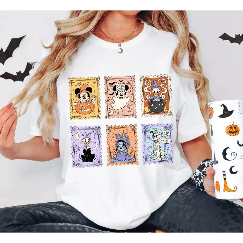 

Halloween T-shirt 2025 Disney Men Women Summer Family Parent-child Wear Boys Girls Casual Unisex Oversized Short Sleeves Top Y2k
