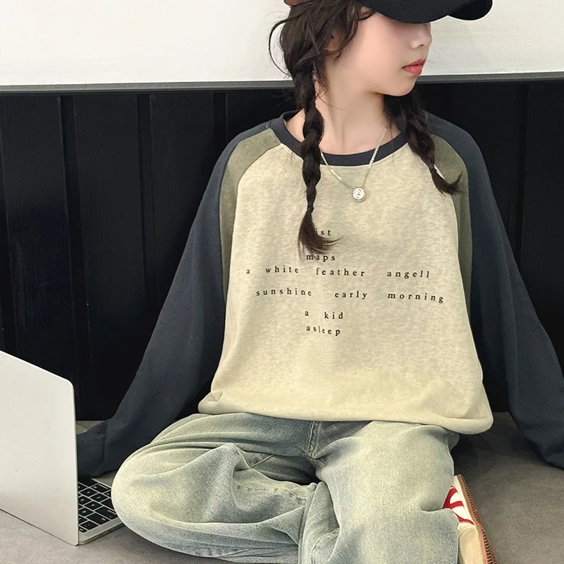 

Girls Long-sleeved T-shirt Spring and Autumn 2026 New Color Matching Bottoming Shirt Spring Top