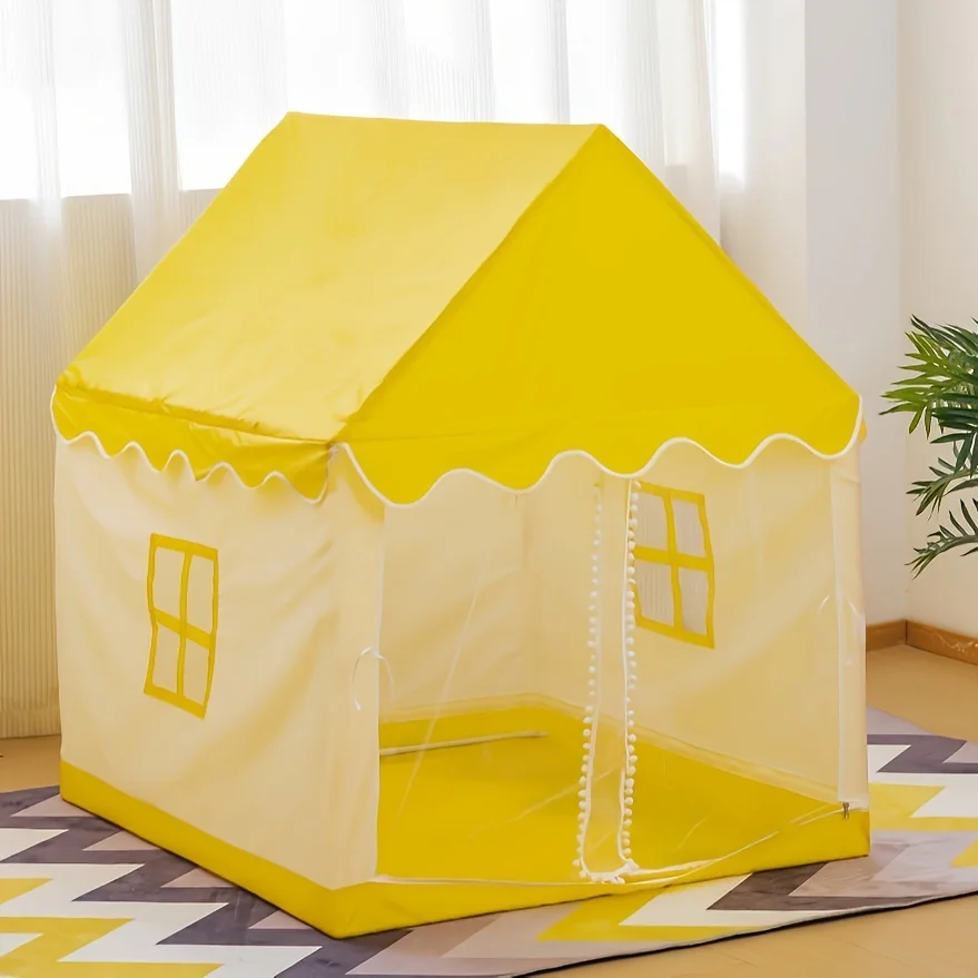 Binnenspeeltent voor jongeren - Roze/Blauw/Geel, Polyester en PVC, Perfect voor thuisspelen en kleuterschool
