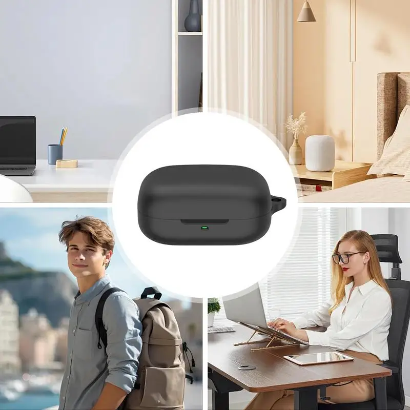 Funda de silicona para auriculares inalámbricos, carcasa suave a prueba de sudor, funda protectora antihuellas