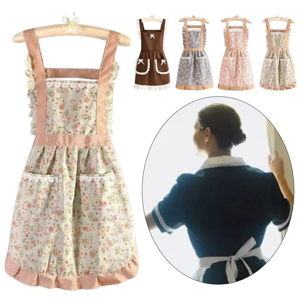 1Pcs Neue Mit Bund Japanische Schürze Kreuz Zurück Backen Floristen Küche Kochen Schürzen Hausarbeit Maid Kleid Schürze Frauen
