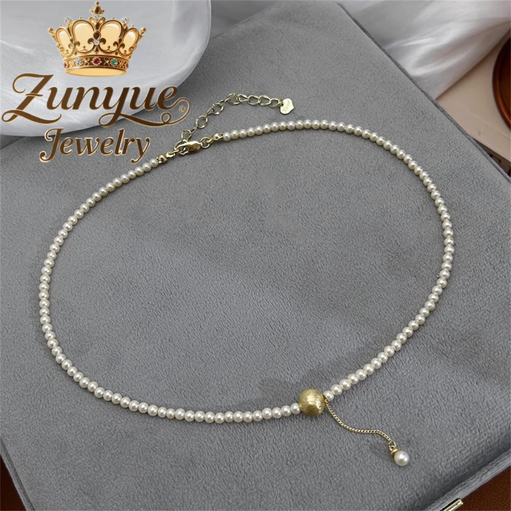 

Pearl Necklace Paired With Sweater Chain, High-End Collarbone Chain And Neck Chain Accessory Fashion Jewelry Exquisite Elegant
