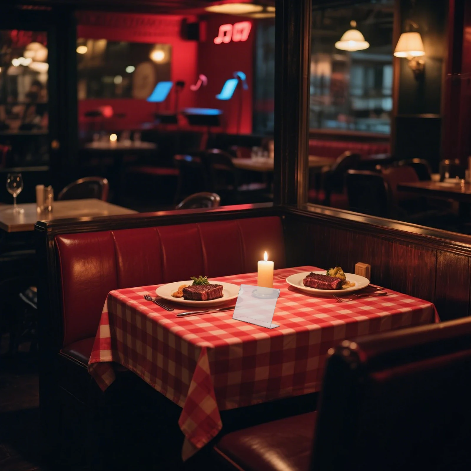 

20pcs Slanted Back Acrylic Sign Holder Clear Tabletop Display Stand for Price Labels Menu Cards Store Restaurant Use