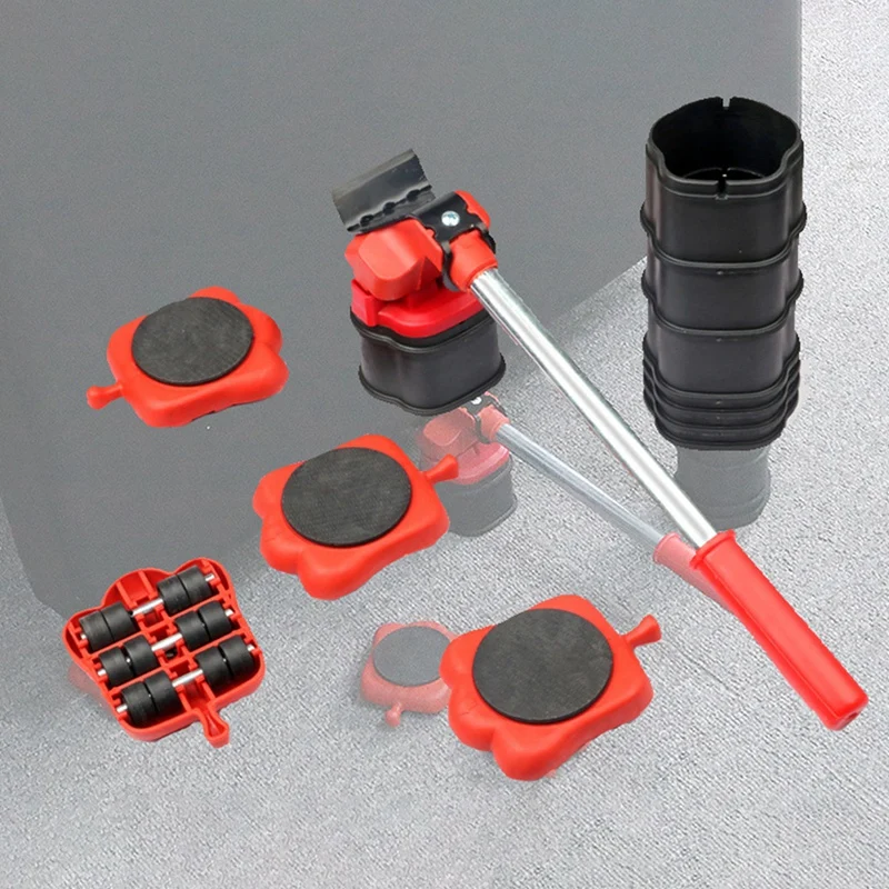 MYHOME 14PC Set Furniture Mover Tool Transport Set Transport Lifter Heavy Stuff Moving 4 Wheeled Mover Roller Hand Tools