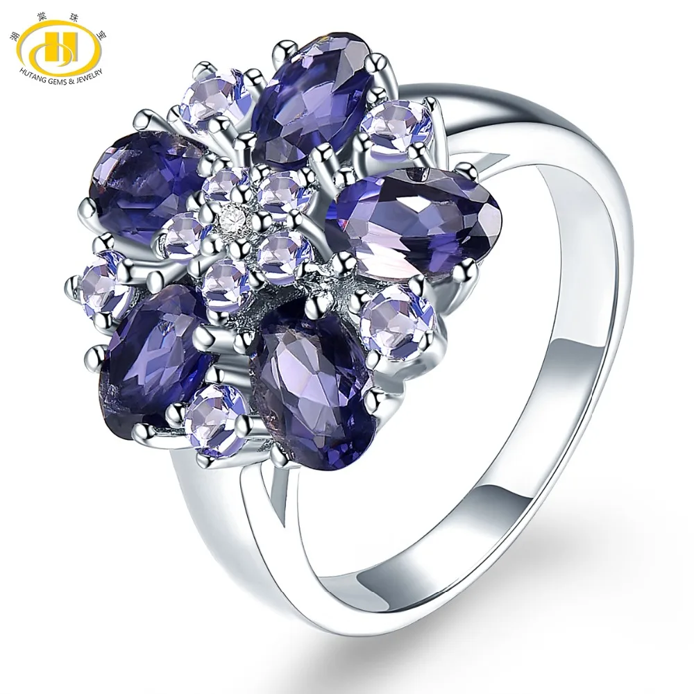 sterling silver iolite tanzanite aneis de casamento para as mulheres pedras preciosas naturais acentos joias finas presente elegante hutang 925 01