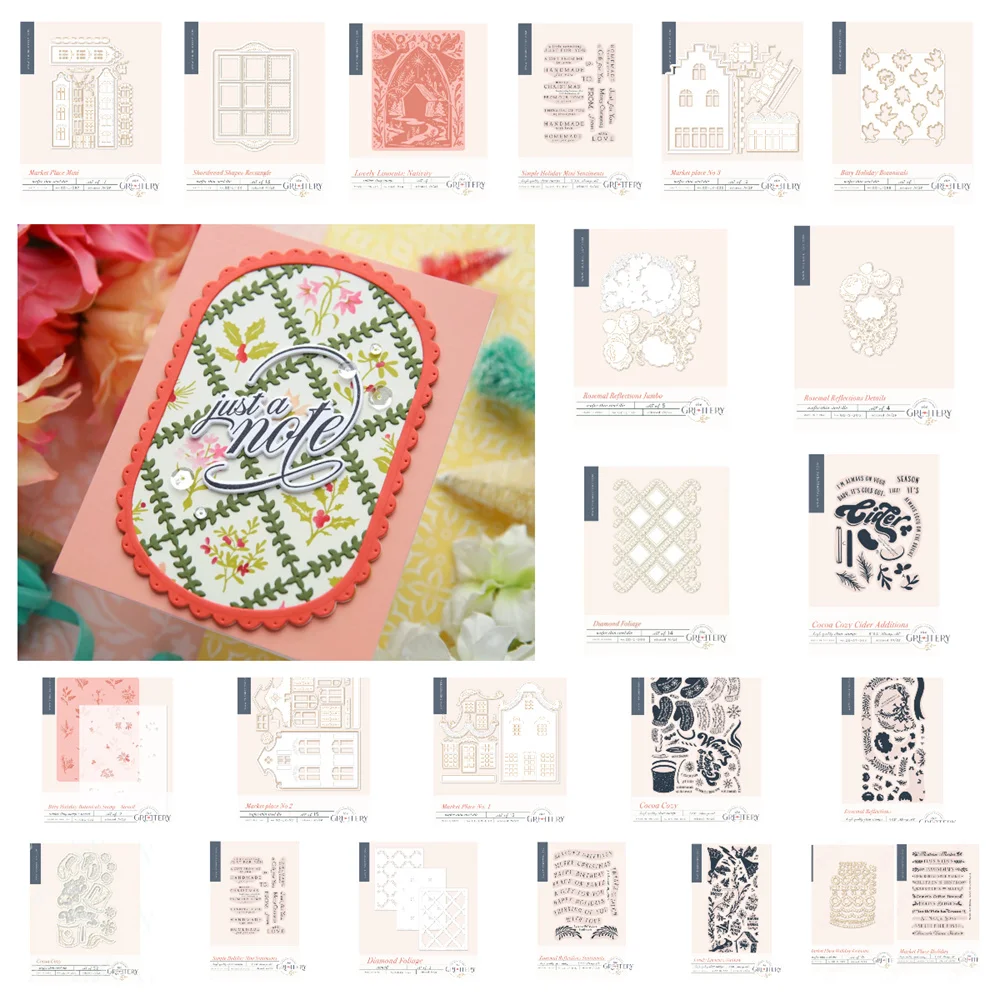 

Christmas Holiday Botanicals Metal Cutting Dies Stamp Stencils Diy Scrapbooking Craft Paper Card Making Decor Embossing 2025 New